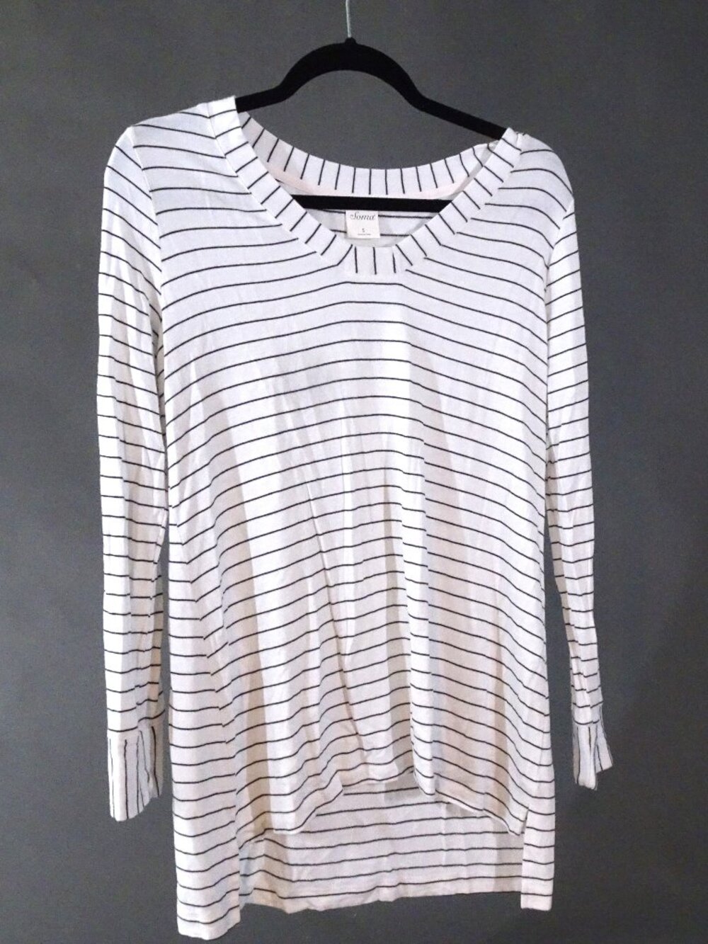 Soma Black and White Striped Top